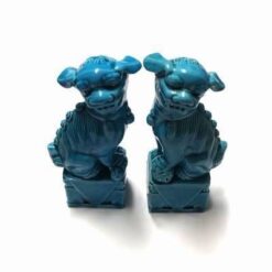 Caini Fu din ceramica albastra - unicat