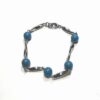 Bratara diun metal de calitate placata cu rodiu si turcuaz