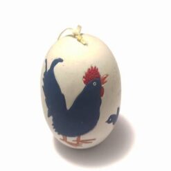 Ou din ceramica cu familie de cocosi