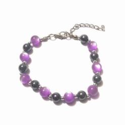 Bratara cu hematit si ochi de pisica - elementul Metal