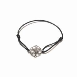 Bratara reglabila cu Floarea Vietii arginte, din metal