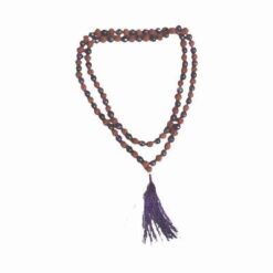 Colier Mala cu Rudraksha si cristale de ametist