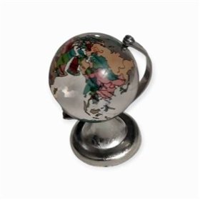 Glob pamantesc colorat, in suport argintiu