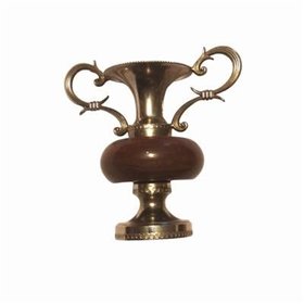 Vaza mica decorativa, vintage, din metal si onix