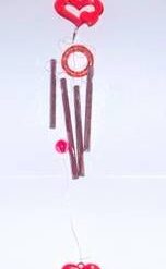 Clopotel de vant cu 4 turburi goale - Inimi