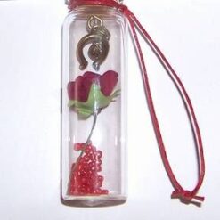 Recipient din sticla cu gargarita si potcoava