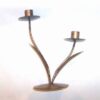 Sfenic vintage din metal, cu doua brate si doua frunze