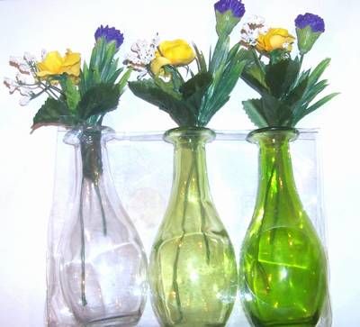 Set de trei vaze cu flori