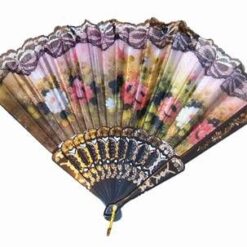 Evantai multicolor cu flori de bujori