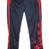 Pantaloni elastici negre cu ideograme rosii