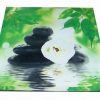 Tablou Feng Shui cu apa, frunze, pietre si floare de lotus