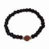 Bratara cu Rudraksha si sfere negre, pe elastic