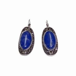 Cercei din metal de calitate cu cristale de lapis lazuli