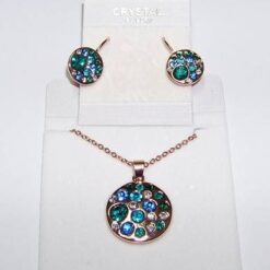 Set placat cu aur roz si cristale tip Swarovski