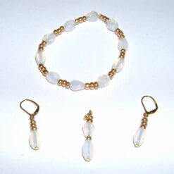 Set din opal, placat cu aur