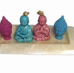 Set de patru Buddha pe placa de onix