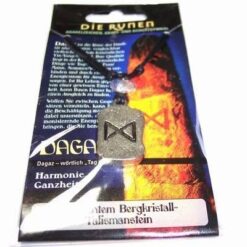 Runa DAGAZ, din metal, cu cristal de stanca - unisex nr 24