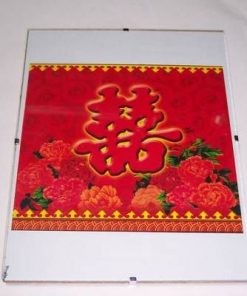 Tablou Feng Shui cu Simbolul Dublei Fericiri si bujori