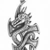 Pandantiv unisex - Dragon din metal nobil pe lant din metal